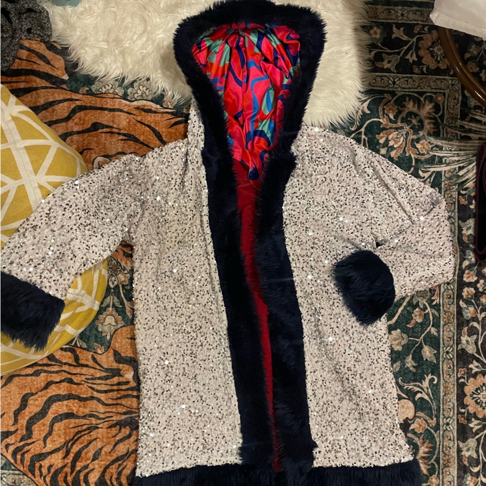 Festival Burning Man Glitter Sequins Coat
